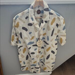 NWT Common People 100% Cotton Patterned Short Sleeve Shirt Size XL